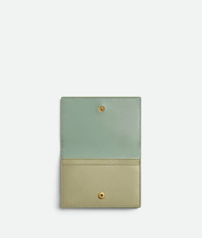 Women Bottega Veneta Card Cases Intrecciato Business Card Case Travertine New Sauge