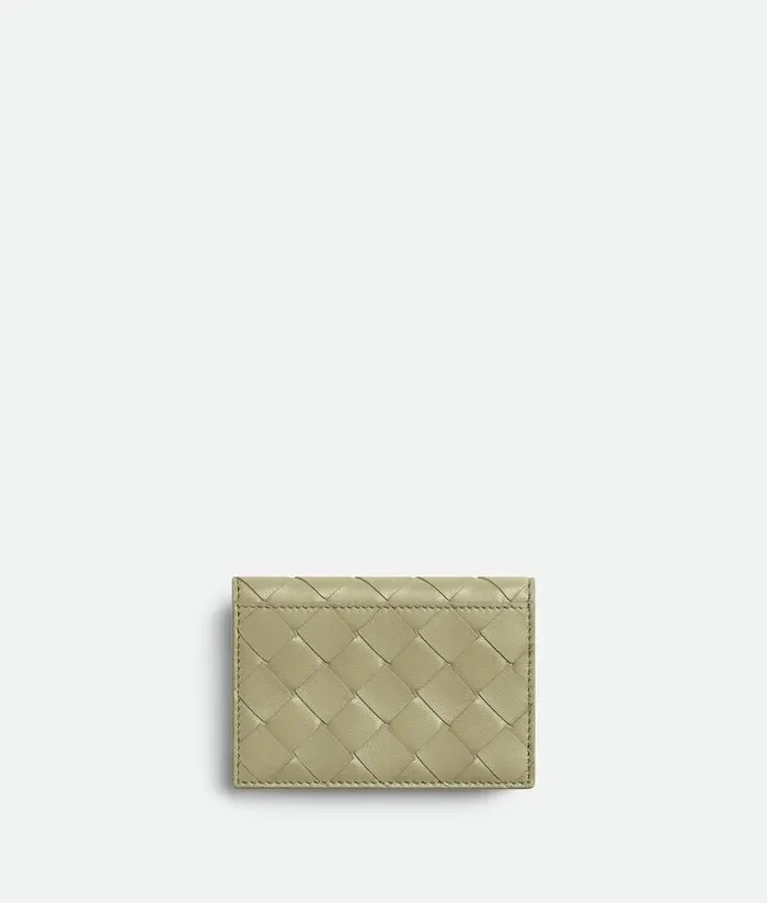 Women Bottega Veneta Card Cases Intrecciato Business Card Case Travertine New Sauge