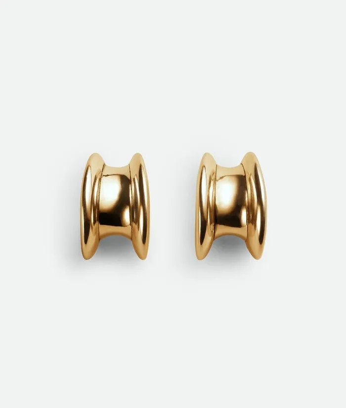 Women Bottega Veneta Earrings Large H Beam Earrings Yellow Gold