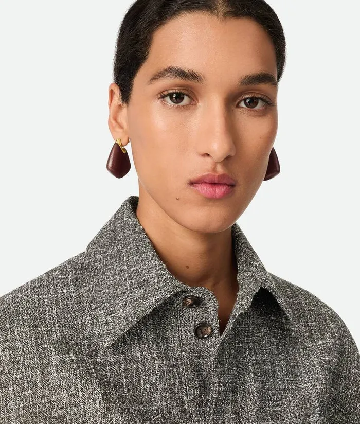 Women Bottega Veneta Earrings Small Fin Wood Earrings Wood