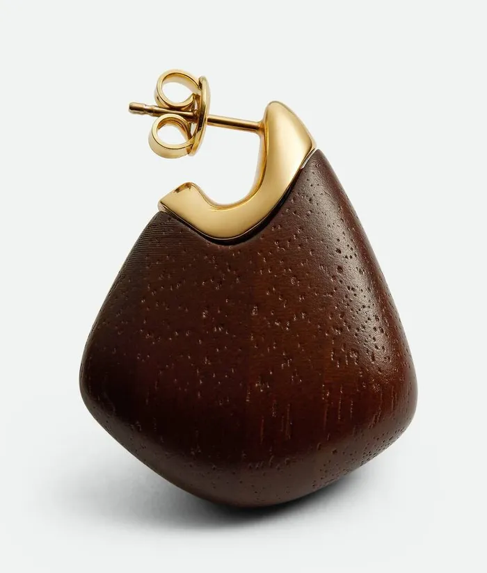 Women Bottega Veneta Earrings Small Fin Wood Earrings Wood
