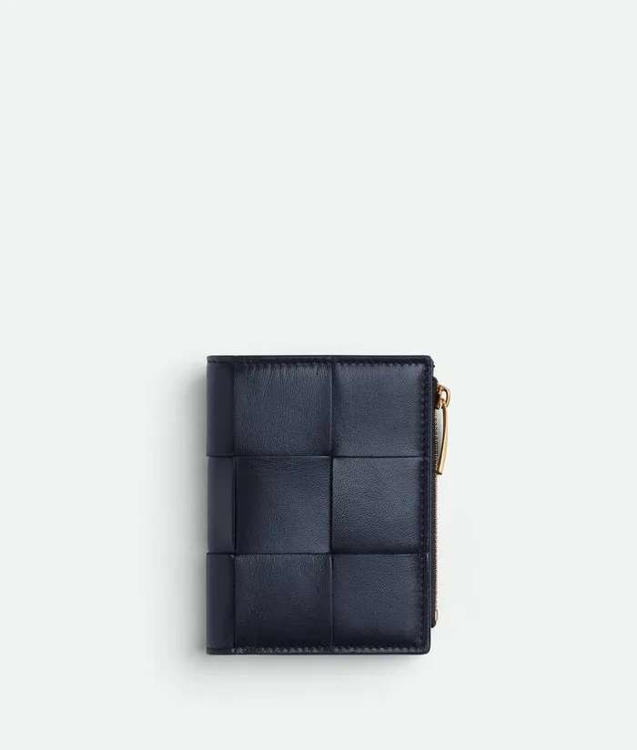 Women Bottega Veneta Small Wallets Small Cassette BiFold Zip Wallet Space