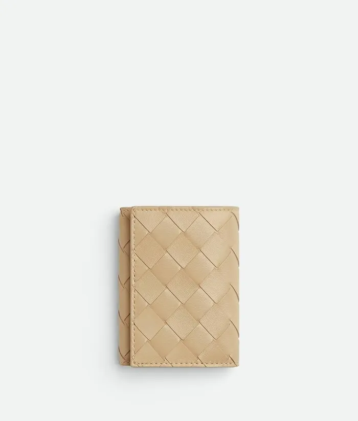 Women Bottega Veneta Small Wallets Small Intrecciato TriFold Zip Wallet Porridge Women Bottega Veneta Small Wallets Small Intrecciato TriFold Zip Wallet Porridge