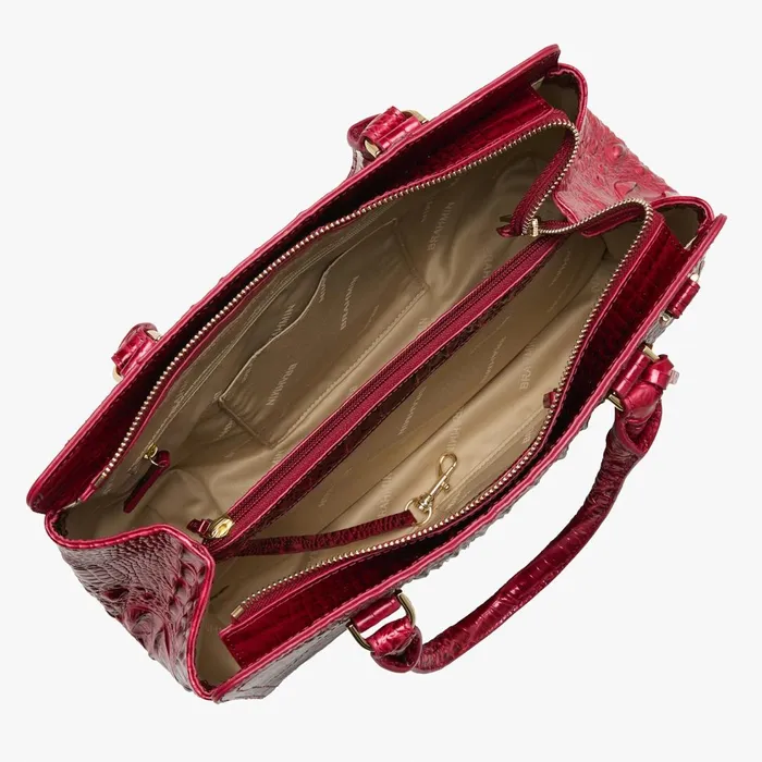 Women Brahmin Satchels Small Finley Merlot Ombre Women Brahmin Satchels Small Finley Merlot Ombre