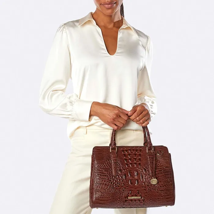 Women Brahmin Satchels Small Finley Merlot Ombre Women Brahmin Satchels Small Finley Merlot Ombre