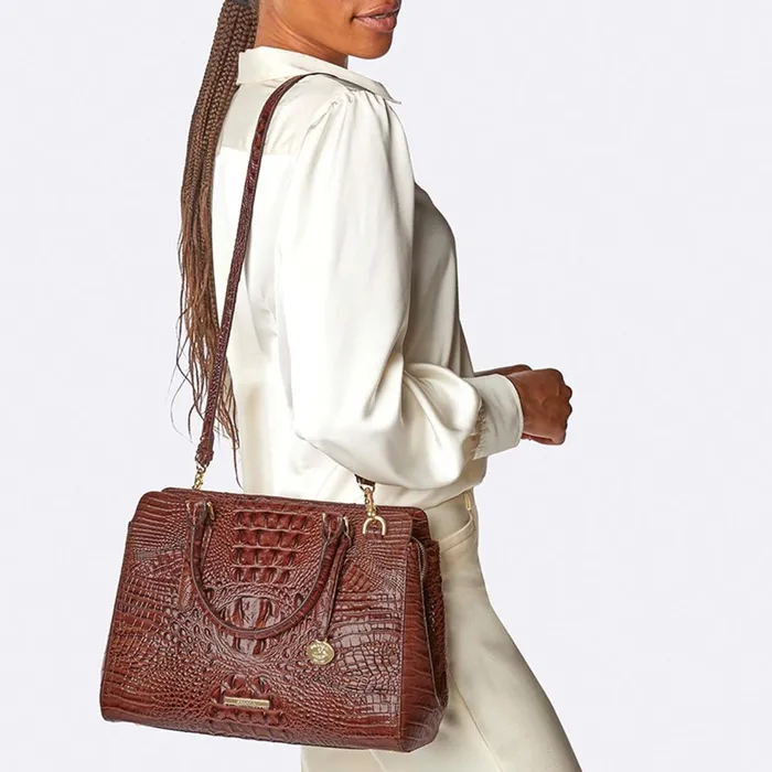 Women Brahmin Satchels Small Finley Merlot Ombre Women Brahmin Satchels Small Finley Merlot Ombre