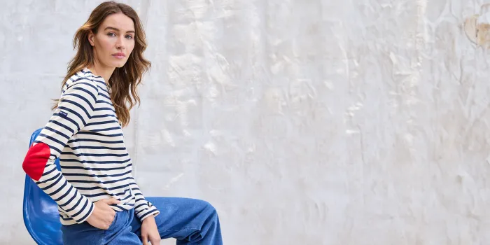 Women Breton Striped Shirts Saint James VAUJANY Ecru Navy