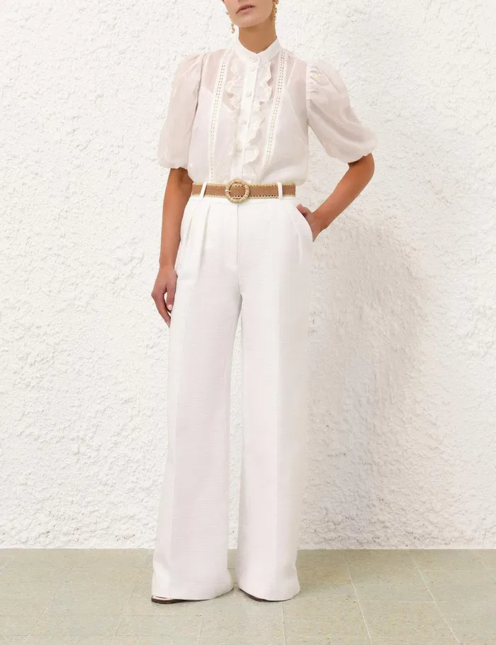 Women Clothing Zimmermann Acacia Flare Pant Ivory