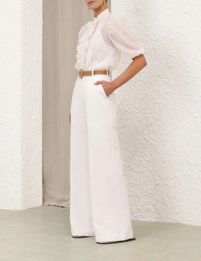Women Clothing Zimmermann Acacia Flare Pant Ivory