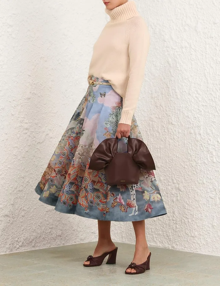 Women Clothing Zimmermann Illustration Godet Skirt Eden Garden