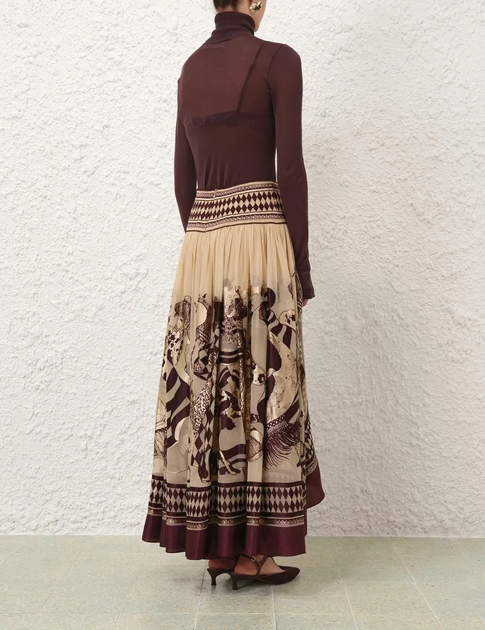 Women Clothing Zimmermann Illustration Otto Maxi Skirt Teamahogany