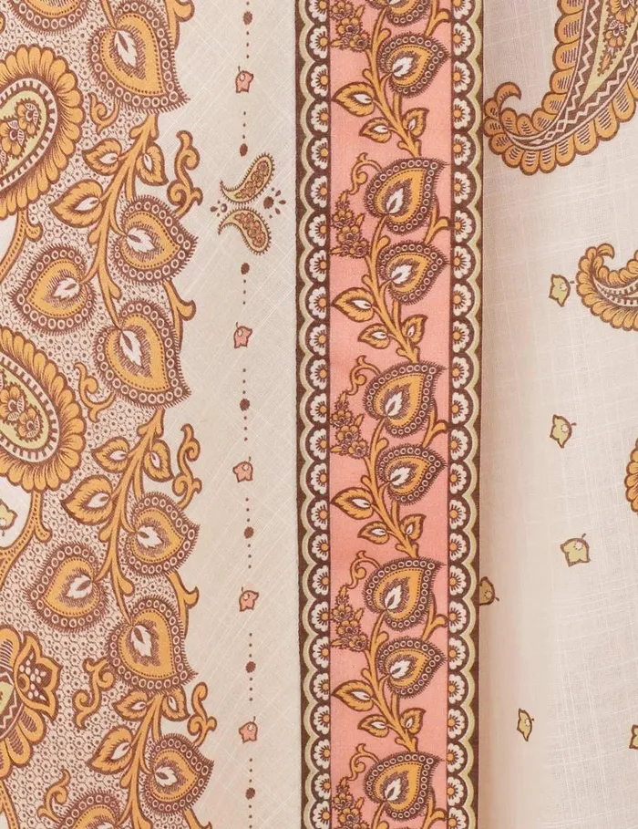 Women Clothing Zimmermann Maxine Midi Wrap Dress Orange Paisley