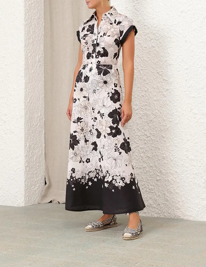 Women Clothing Zimmermann Pop Short Sleeve Shirt Ivoryblack Floral