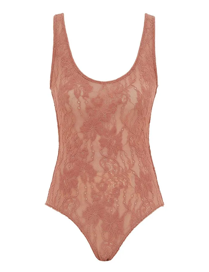Women Clothing Zimmermann Scoop Neck Bodysuit Blush