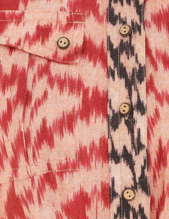 Women Clothing Zimmermann Wylie Pocket Playsuit Red Ikat