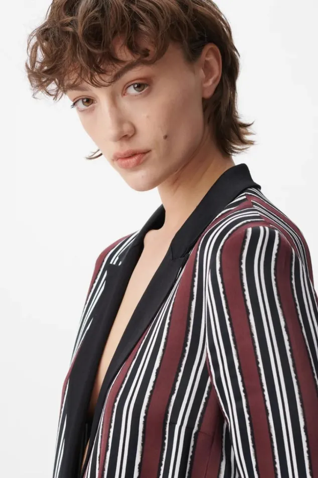 Women Coats and Jackets Lala Berlin Jacket Jella Viscose Shibori Stripe Women Coats and Jackets Lala Berlin Jacket Jella Viscose Shibori Stripe