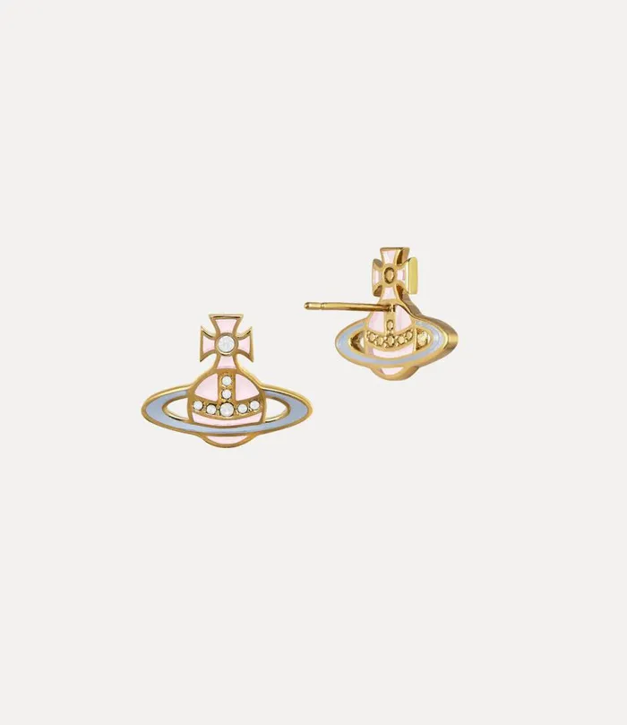 Women Concetta Bas Relief Earrings Goldpinkbluewhite Vivienne Westwood Earrings Women Concetta Bas Relief Earrings Goldpinkbluewhite Vivienne Westwood Earrings