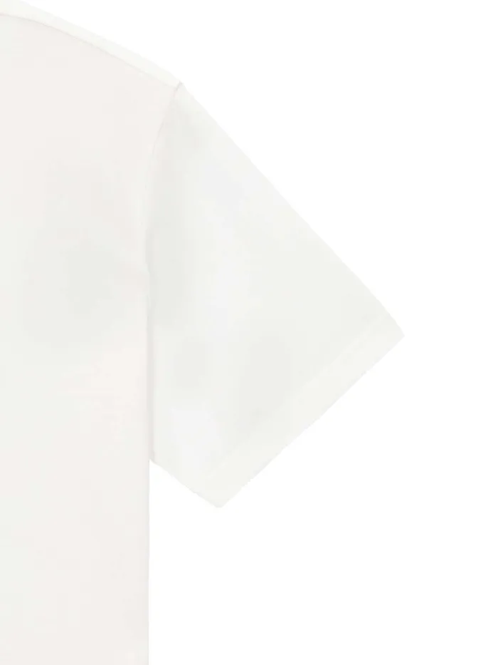 Women Court Styles Sergio Tacchini Daily Tuft Big Logo Crop TShirt Off White