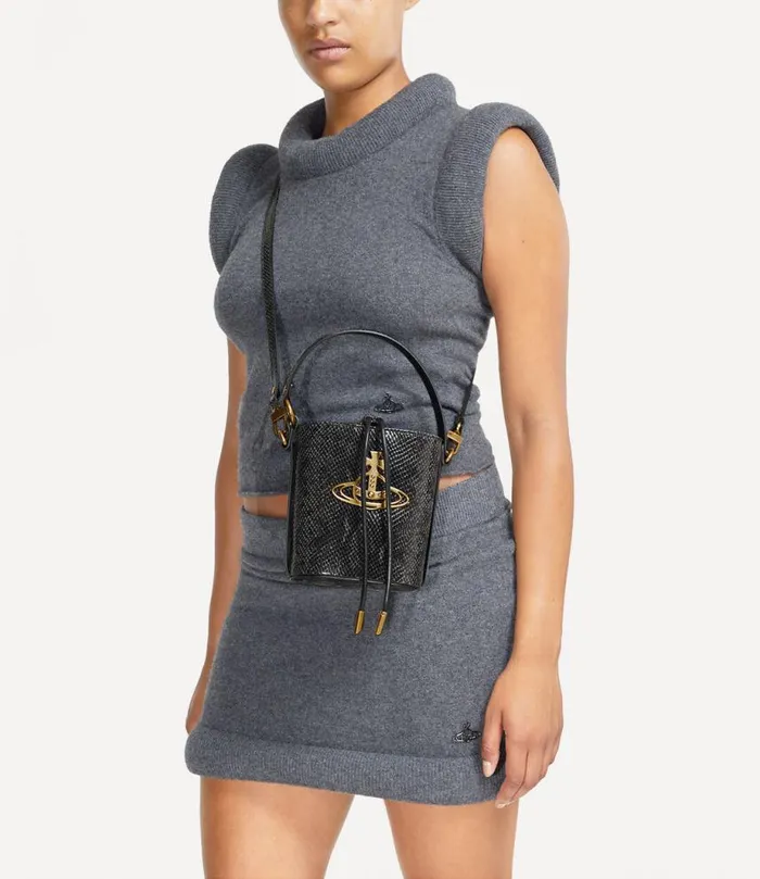 Women Daisy Drawstring Bucket Bag Black Vivienne Westwood Handbags Women Daisy Drawstring Bucket Bag Black Vivienne Westwood Handbags