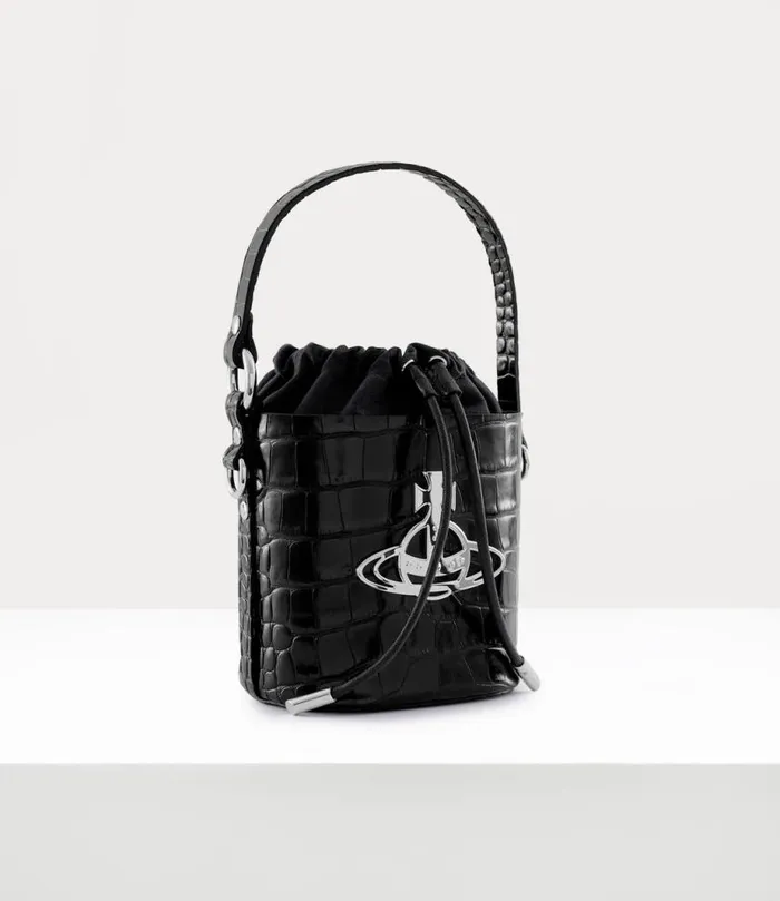 Women Daisy Drawstring Bucket Black Vivienne Westwood Handbags Women Daisy Drawstring Bucket Black Vivienne Westwood Handbags