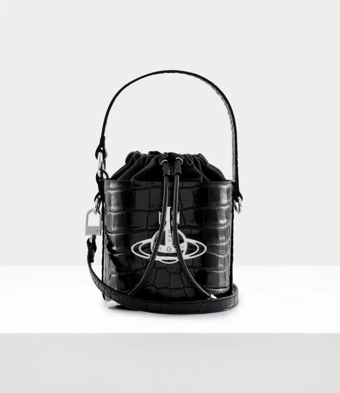 Women Daisy Drawstring Bucket Black Vivienne Westwood Handbags Women Daisy Drawstring Bucket Black Vivienne Westwood Handbags