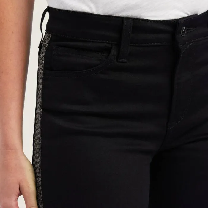 Women Denim Ariat Slim Trouser Chain Stripe Wide Leg Jean Black Women Denim Ariat Slim Trouser Chain Stripe Wide Leg Jean Black