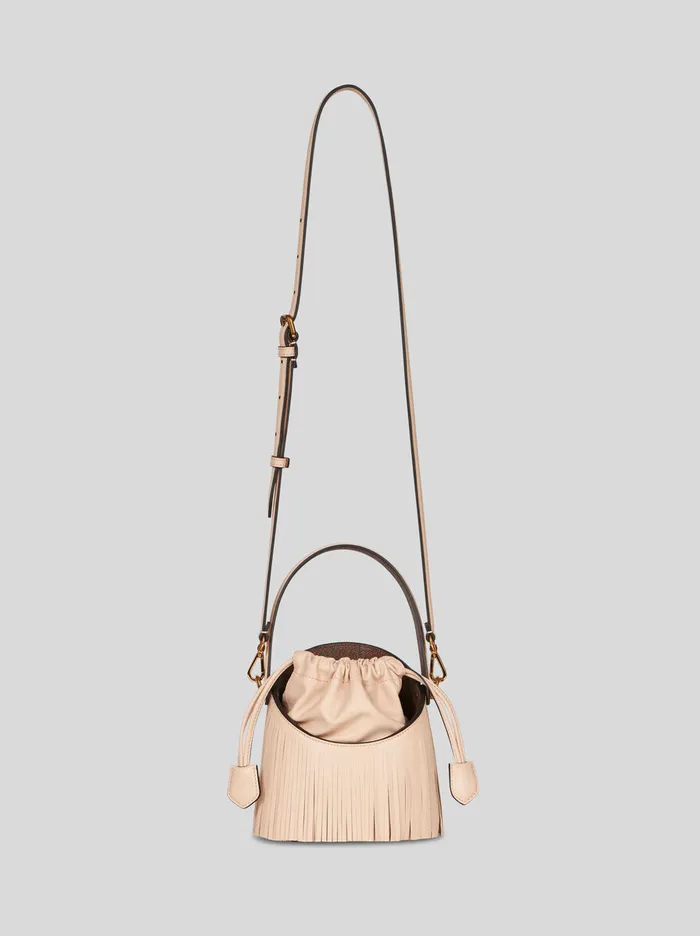 Women Etro Bucket Bags Small Saturno Bag With Fringing Pink Women Etro Bucket Bags Small Saturno Bag With Fringing Pink