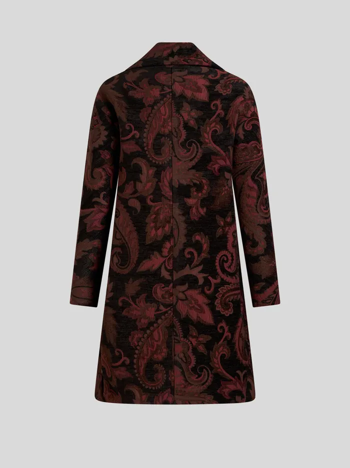 Women Etro Coats And Outerwear Jacquard Midi Coat Black Women Etro Coats And Outerwear Jacquard Midi Coat Black