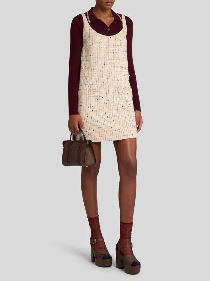 Women Etro Dresses Boucl Mini Dress White Women Etro Dresses Boucl Mini Dress White
