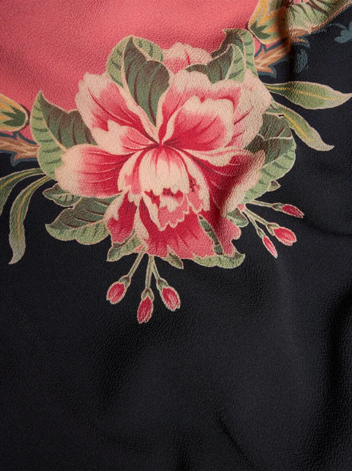 Women Etro Dresses Midi Dress With Placed Floral Print Navy Blue Women Etro Dresses Midi Dress With Placed Floral Print Navy Blue