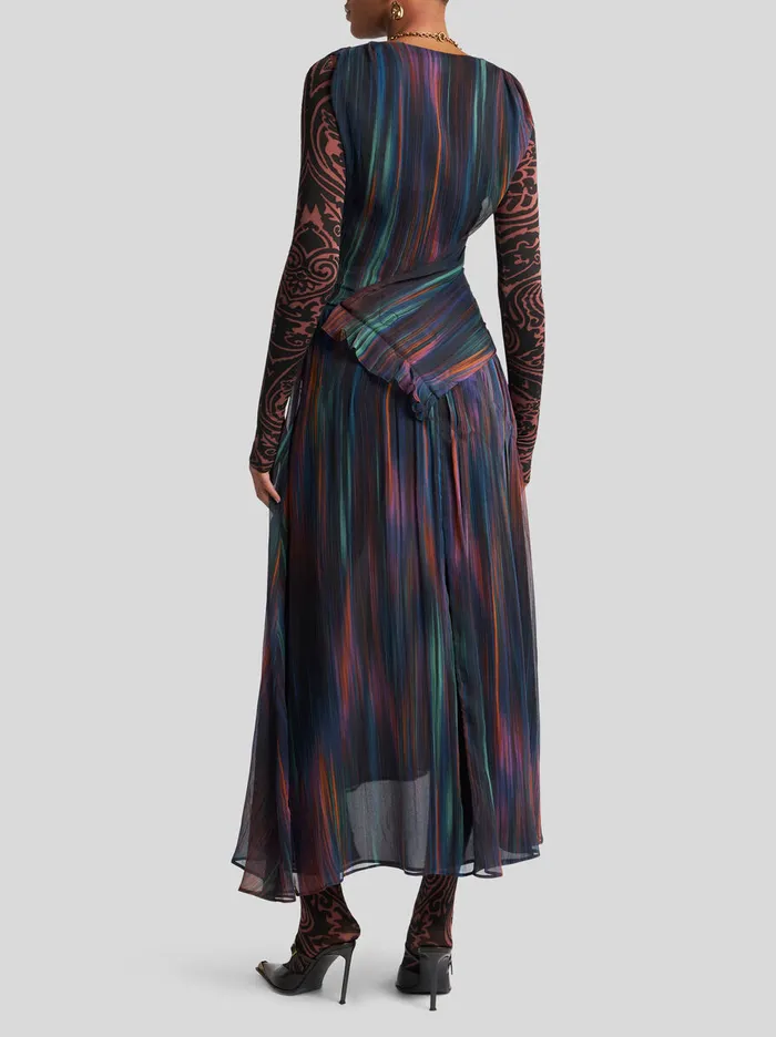 Women Etro Dresses Printed Silk Dress Pink Women Etro Dresses Printed Silk Dress Pink