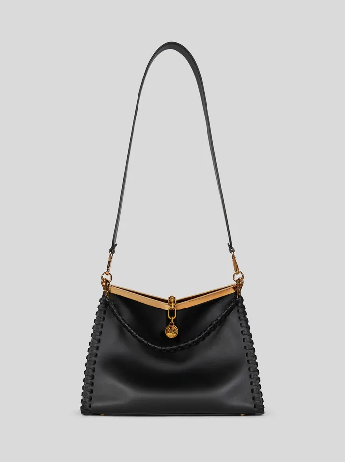 Women Etro Shoulder Bags Large Vela Bag With Thread Work Black Women Etro Shoulder Bags Large Vela Bag With Thread Work Black