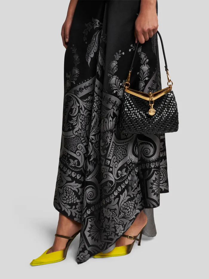 Women Etro Shoulder Bags Small Woven Vela Bag Black Women Etro Shoulder Bags Small Woven Vela Bag Black