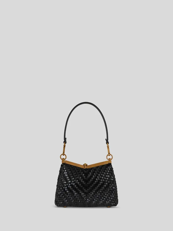 Women Etro Shoulder Bags Small Woven Vela Bag Black Women Etro Shoulder Bags Small Woven Vela Bag Black