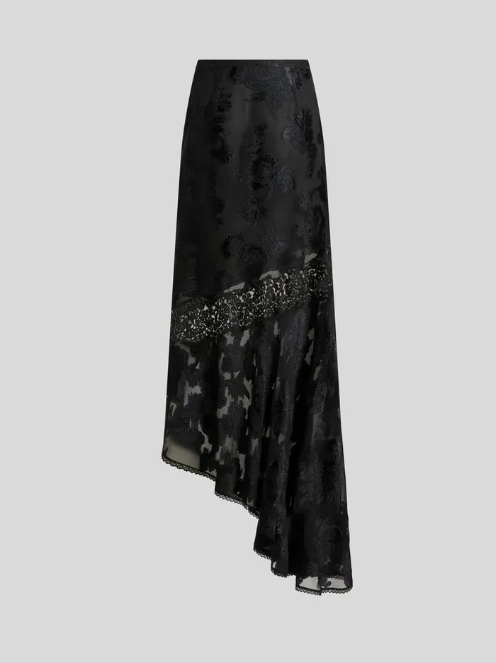 Women Etro Skirts Fil Coup Chiffon Skirt Black Women Etro Skirts Fil Coup Chiffon Skirt Black