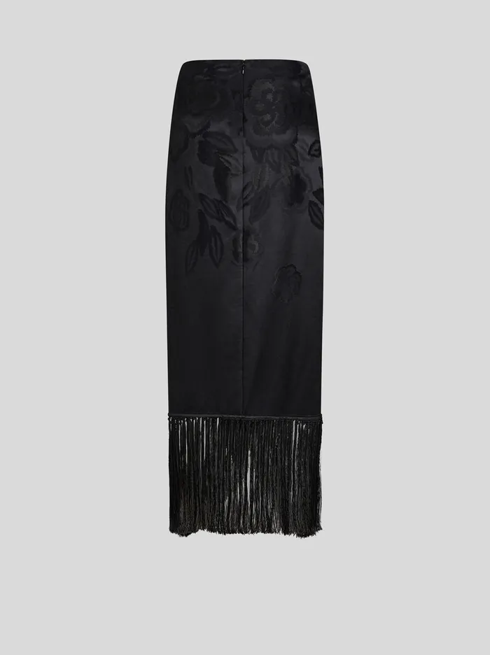 Women Etro Skirts Jacquard Skirt With Fringe Details Black Women Etro Skirts Jacquard Skirt With Fringe Details Black
