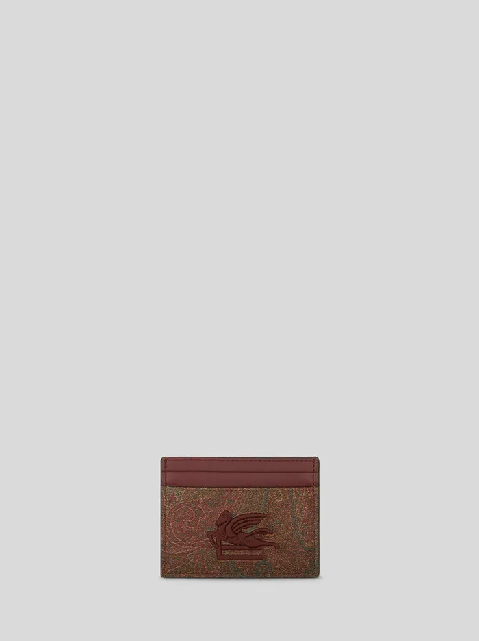 Women Etro Wallets And Credit Card Holder Paisley Card Holder Red