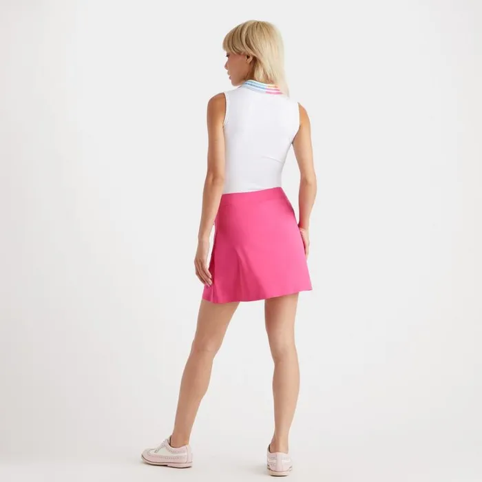 Women GFORE White Colour Blend Silky Tech Nylon Golf Polo