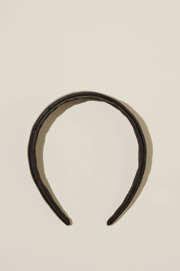 Women Hair Accessories Cotton On Paris Padded Headband Black Quilted