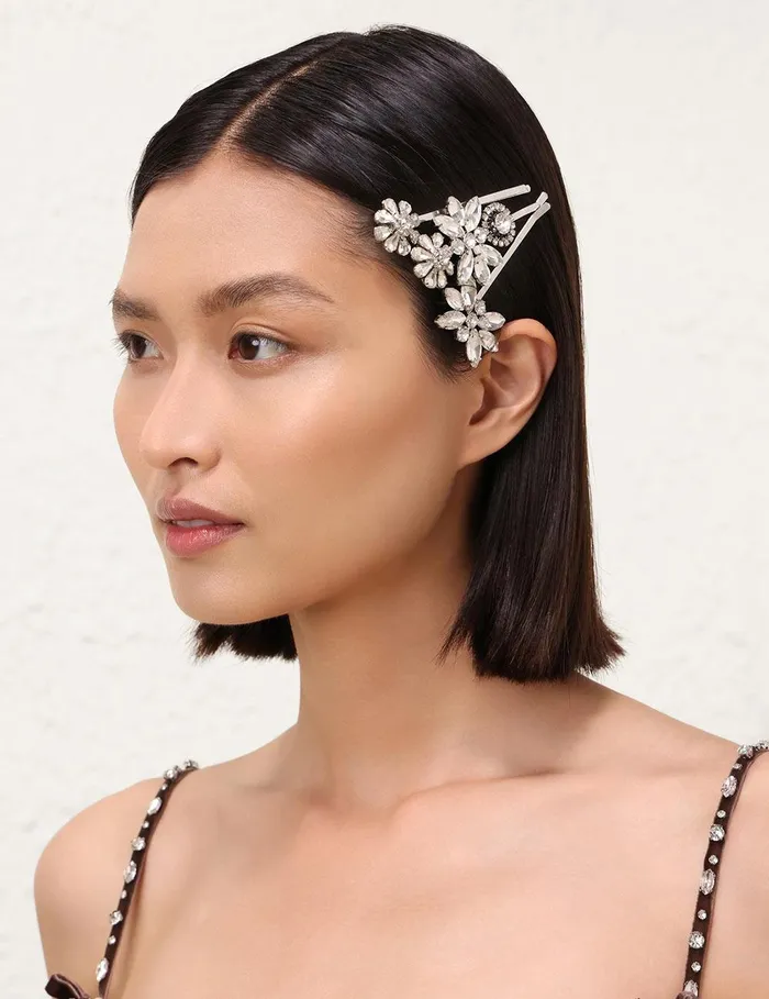 Women Hair Accessories Zimmermann Embellished Hair Pin Set Silverclear