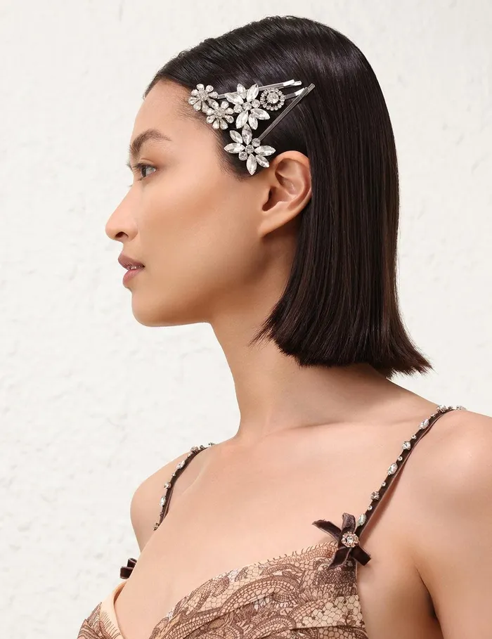 Women Hair Accessories Zimmermann Embellished Hair Pin Set Silverclear