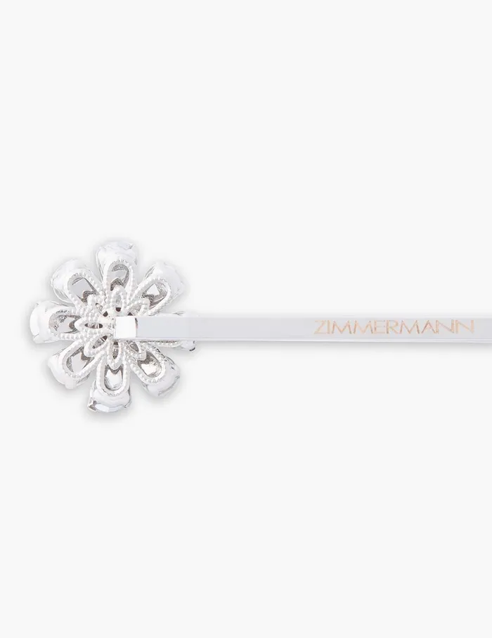 Women Hair Accessories Zimmermann Embellished Hair Pin Set Silverclear