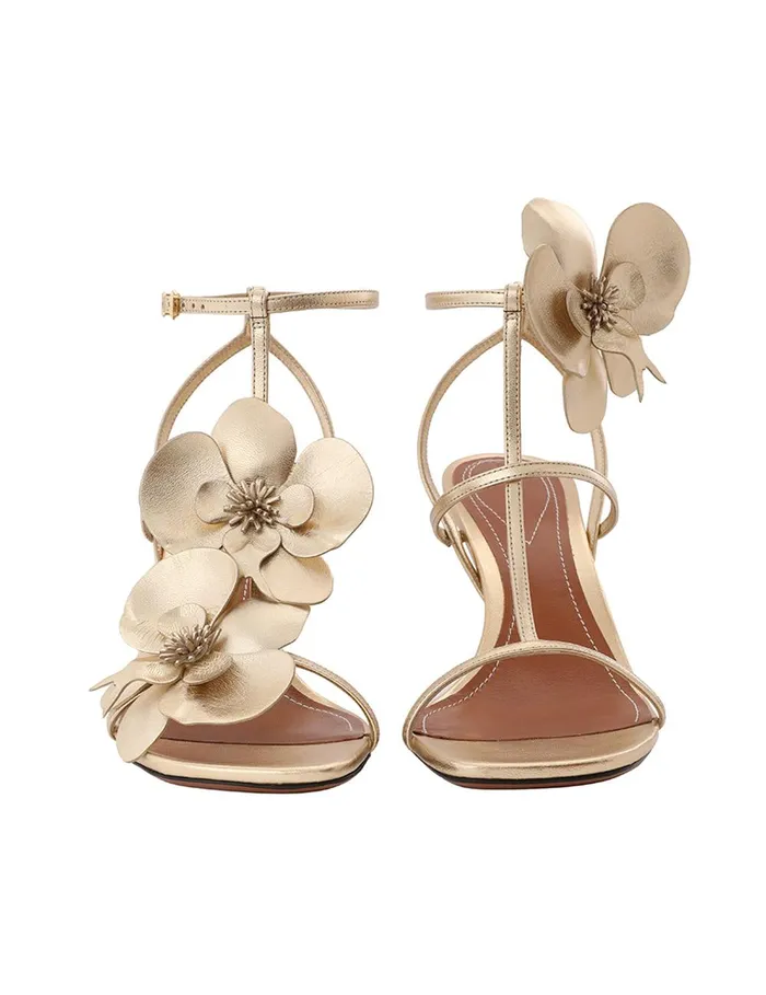 Women Heeled Sandals Zimmermann Orchid Sandal 85 Gold