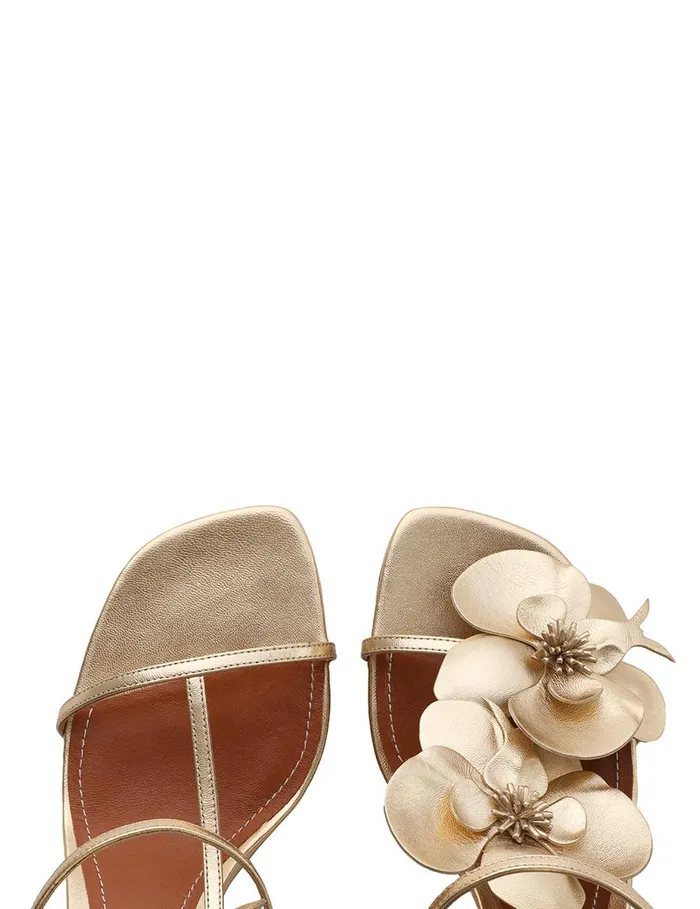 Women Heeled Sandals Zimmermann Orchid Sandal 85 Gold