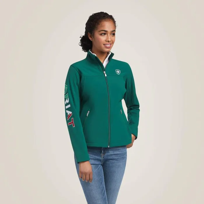 Women Jackets and Vests Ariat Classic Team Softshell MEXICO Jacket Verde Women Jackets and Vests Ariat Classic Team Softshell MEXICO Jacket Verde