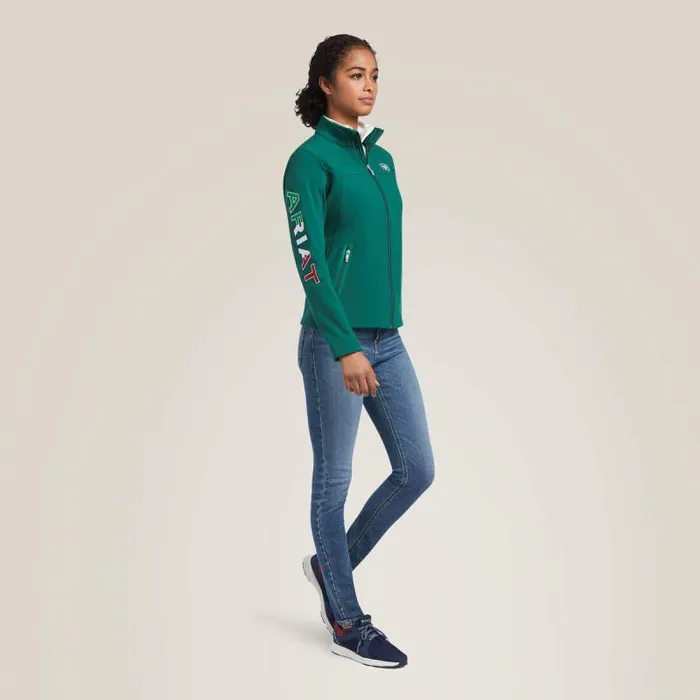 Women Jackets and Vests Ariat Classic Team Softshell MEXICO Jacket Verde Women Jackets and Vests Ariat Classic Team Softshell MEXICO Jacket Verde