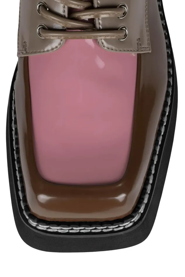 Women Jeffrey Campbell ManTailored BOOKS Brown Box Pink Multi