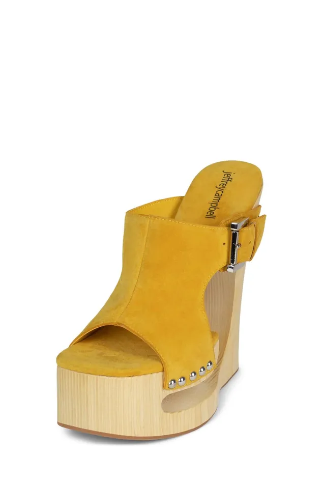 Women Jeffrey Campbell Sandal ETHEREAL Mustard Suede