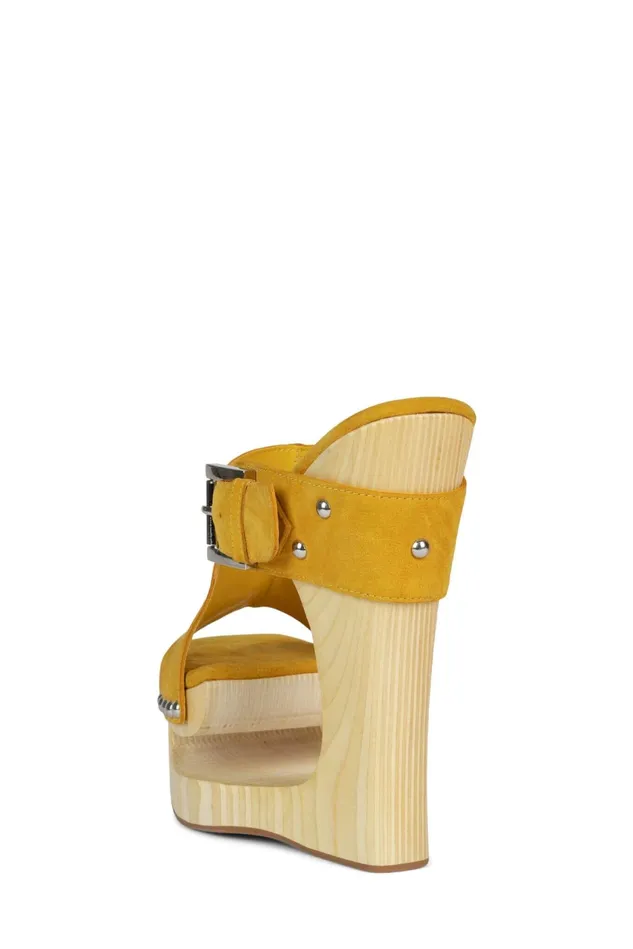 Women Jeffrey Campbell Sandal ETHEREAL Mustard Suede