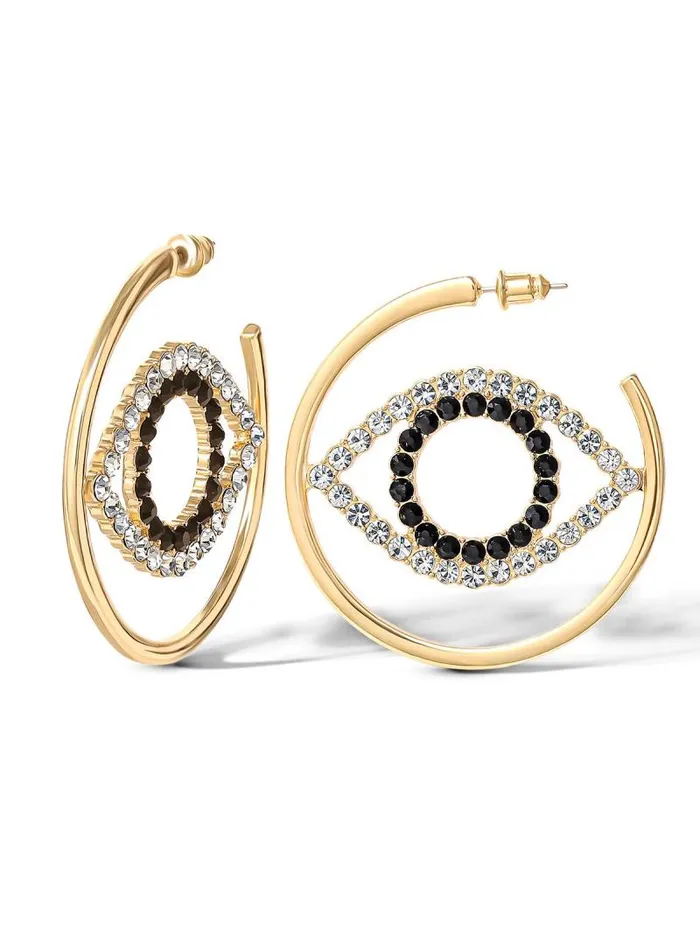 Women Jessica Simpson Earrings Crystal Eye Hoop Earrings